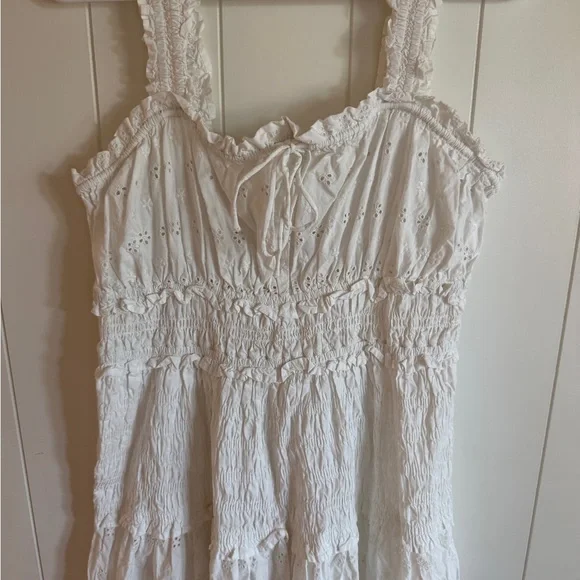 GAP Doen White Eyelet Smocked Maxi Dress - Picture 2 of 4